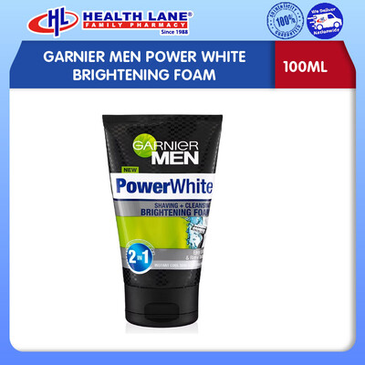 GARNIER MEN POWER WHITE BRIGHTENING FOAM (100ML)